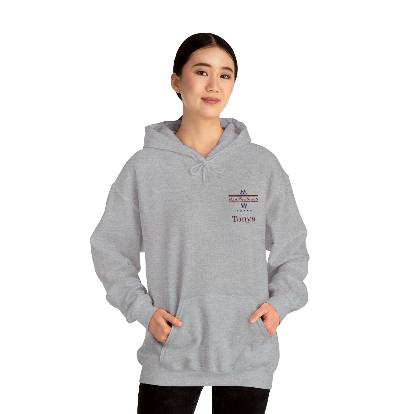 Unisex Equestrian Embroidered Hoodie - Mark West Stables - Personalized
