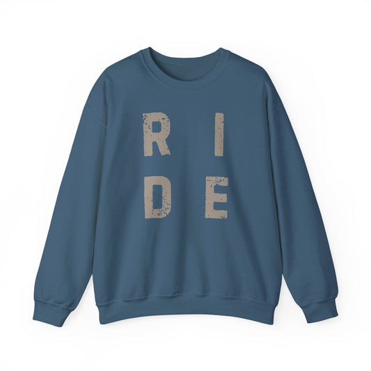 RIDE Unisex Sweatshirt Ideal for Riders Western and English Horse Lovers Cozy Comfortable Crewneck
