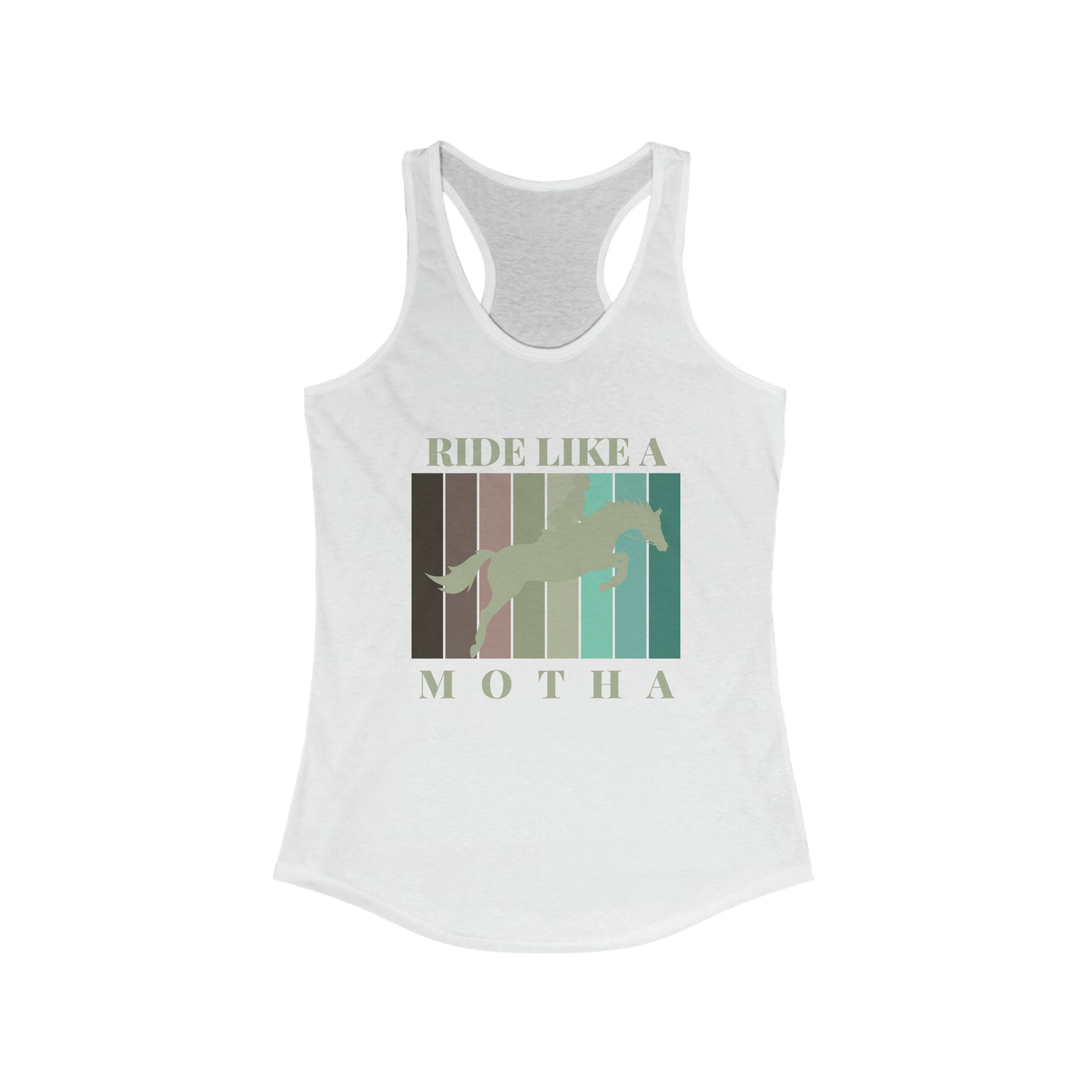 Ride Like a Motha Racerback Tank - Blue and Olive