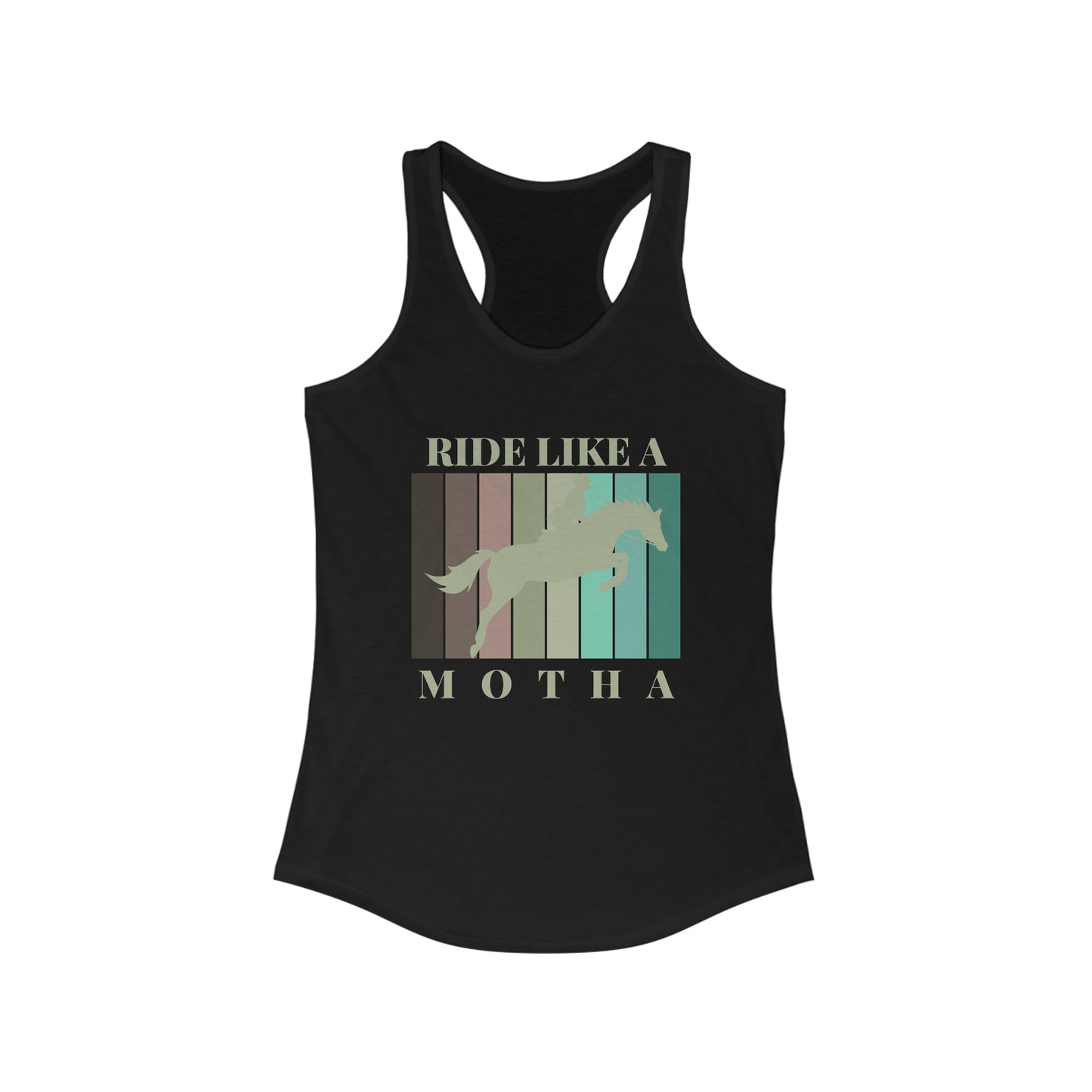 Ride Like a Motha Racerback Tank - Blue and Olive