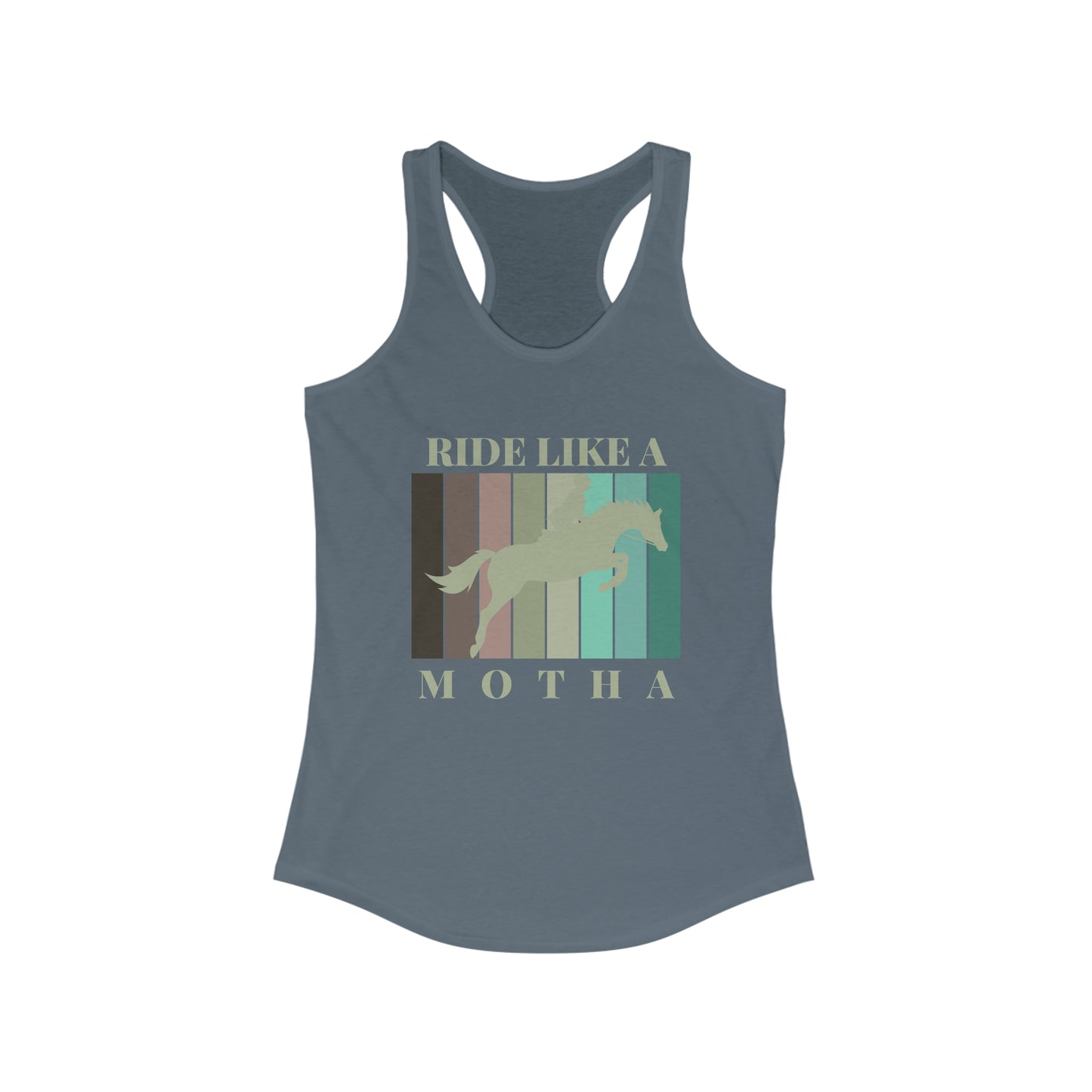 Ride Like a Motha Racerback Tank - Blue and Olive