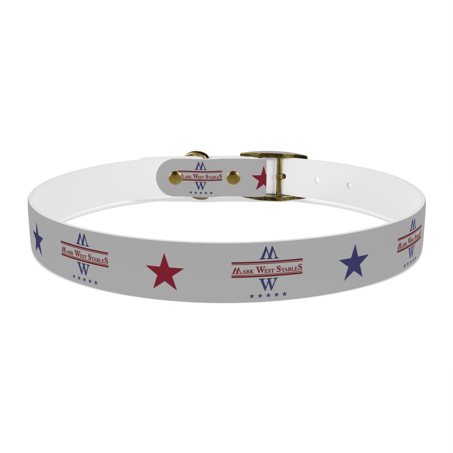 Custom Branded Dog Collar — Mark West Stables Logo Design