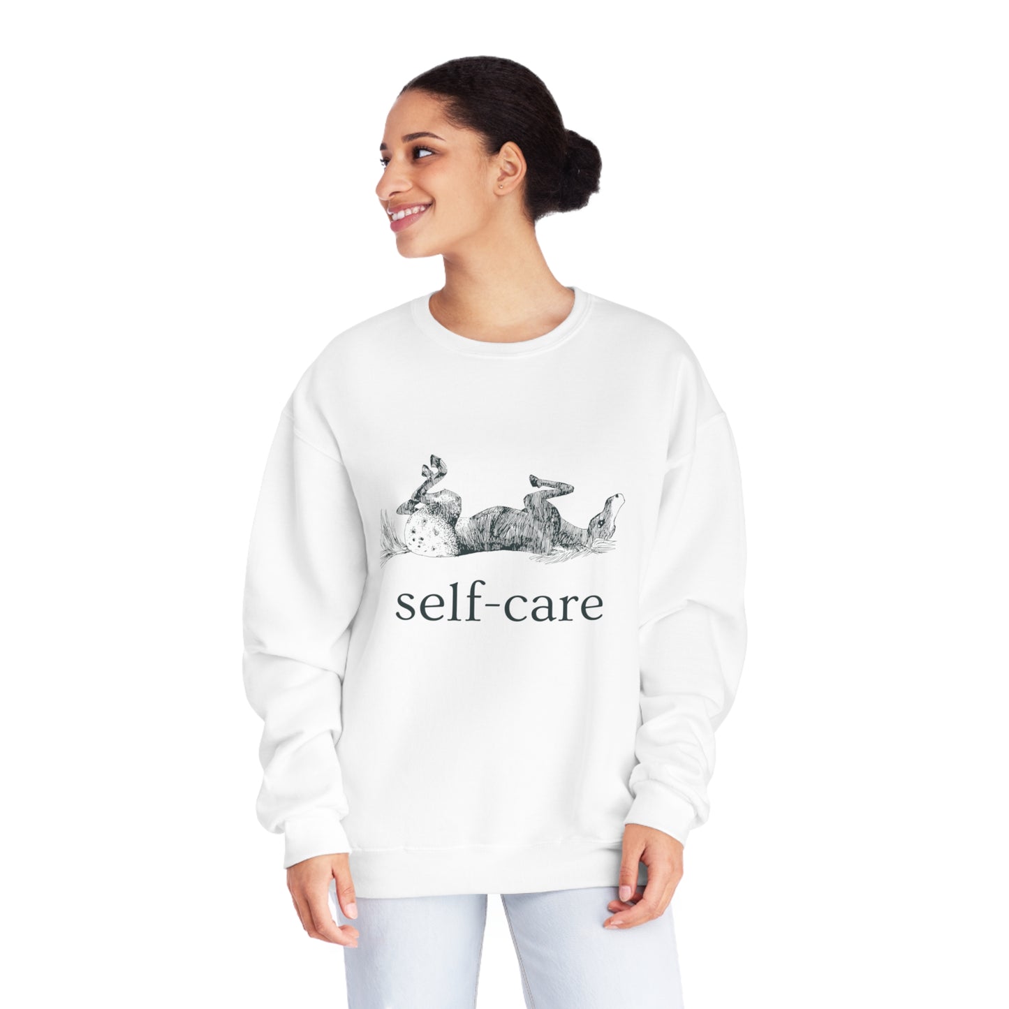 Equestrian Self-Care Crewneck Sweatshirt - Blue