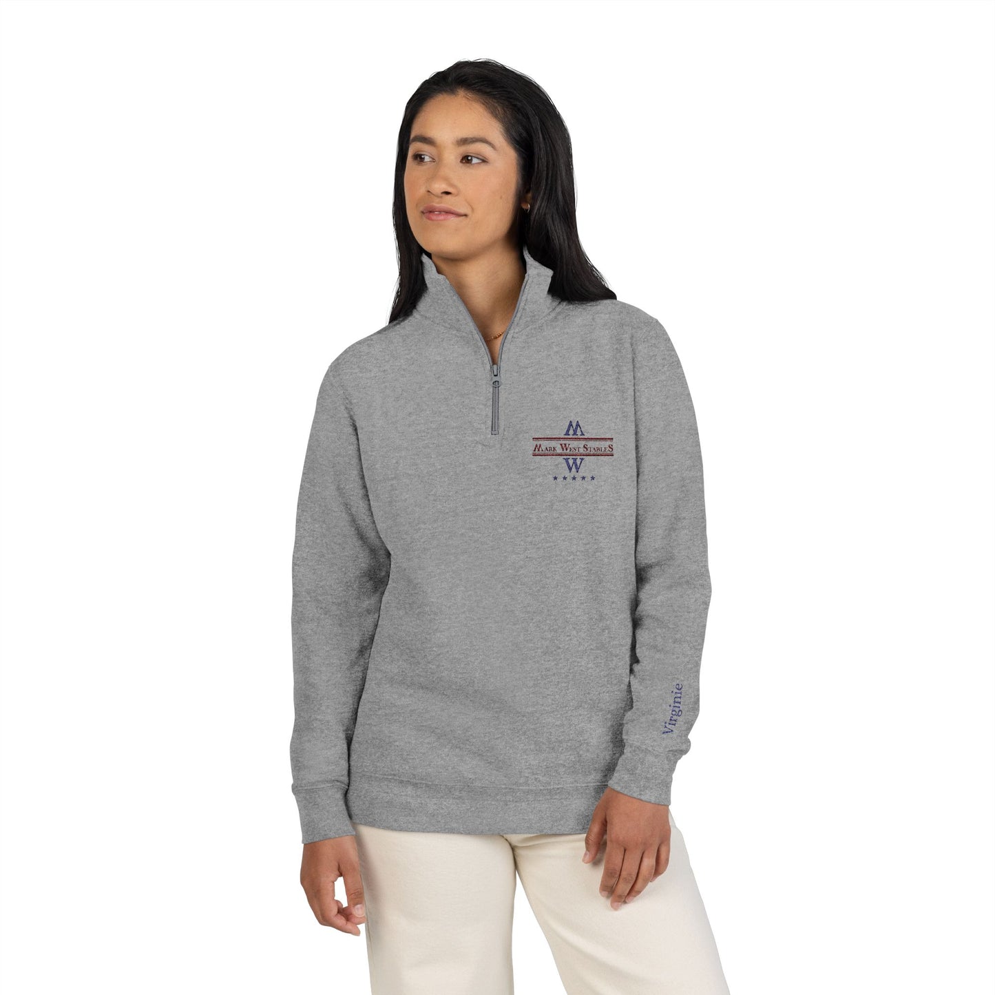 Unisex Equestrian Embroidered Fleece Pullover Personalizeable