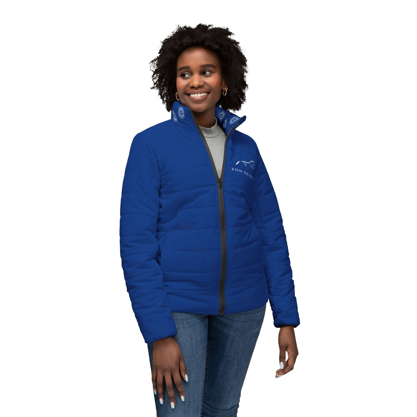 KNH Women’s Puffer Equestrian Jacket in Blue