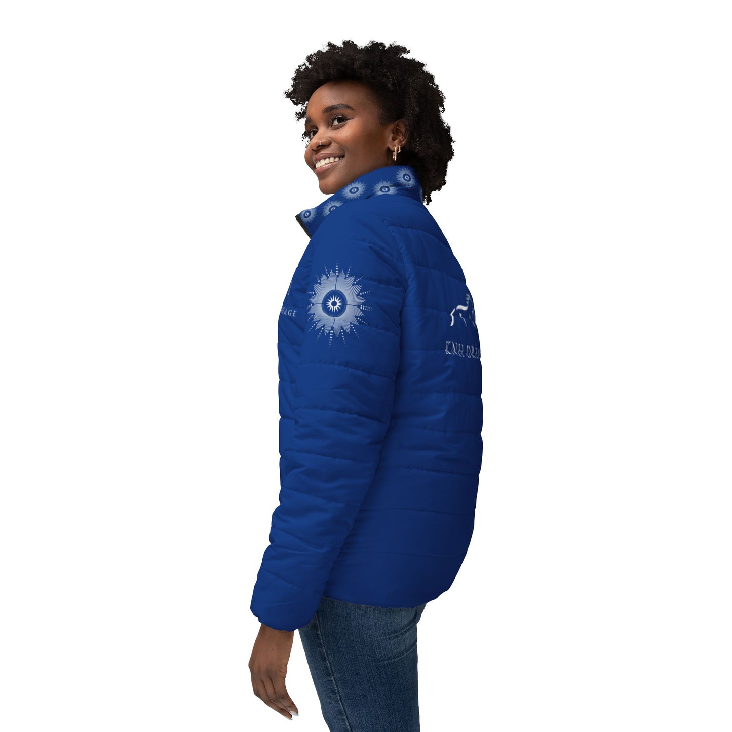 KNH Women’s Puffer Equestrian Jacket in Blue