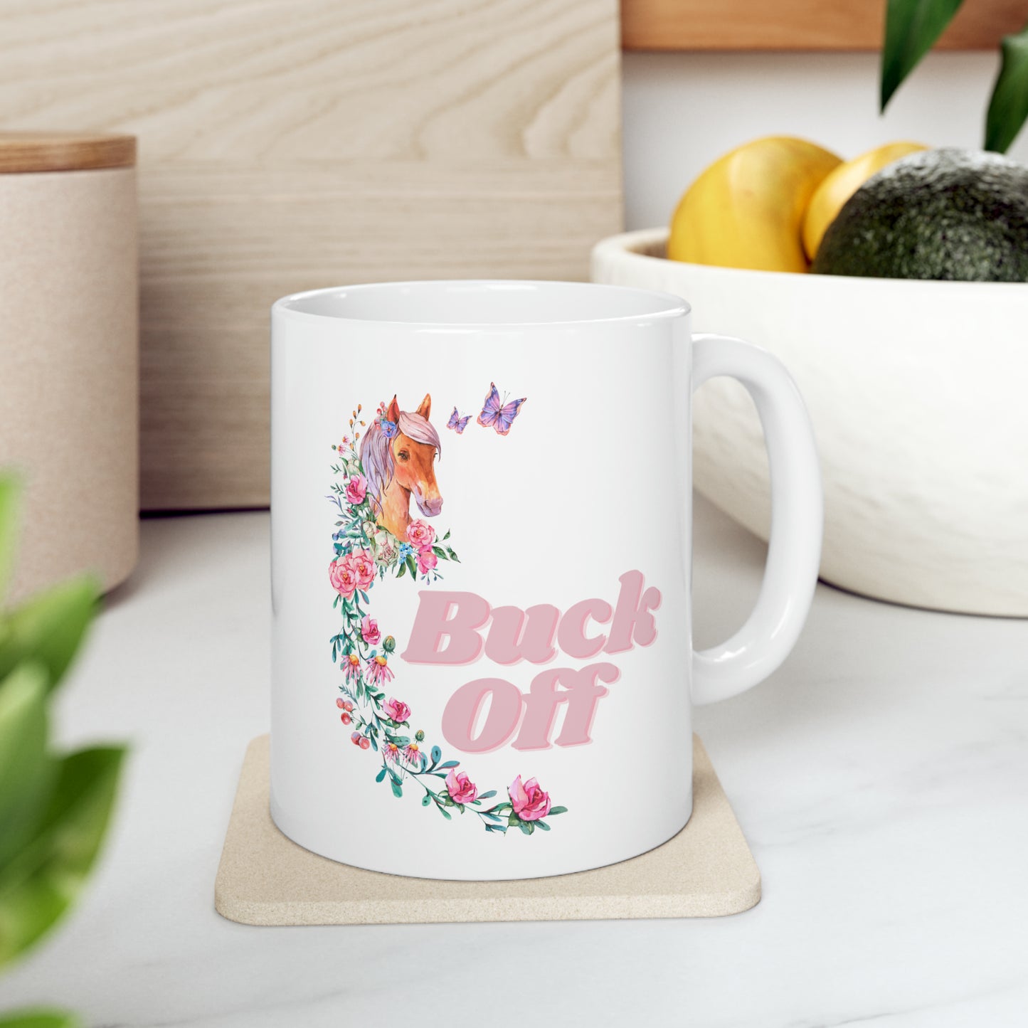 Ceramic Mug, Buck Off 11oz