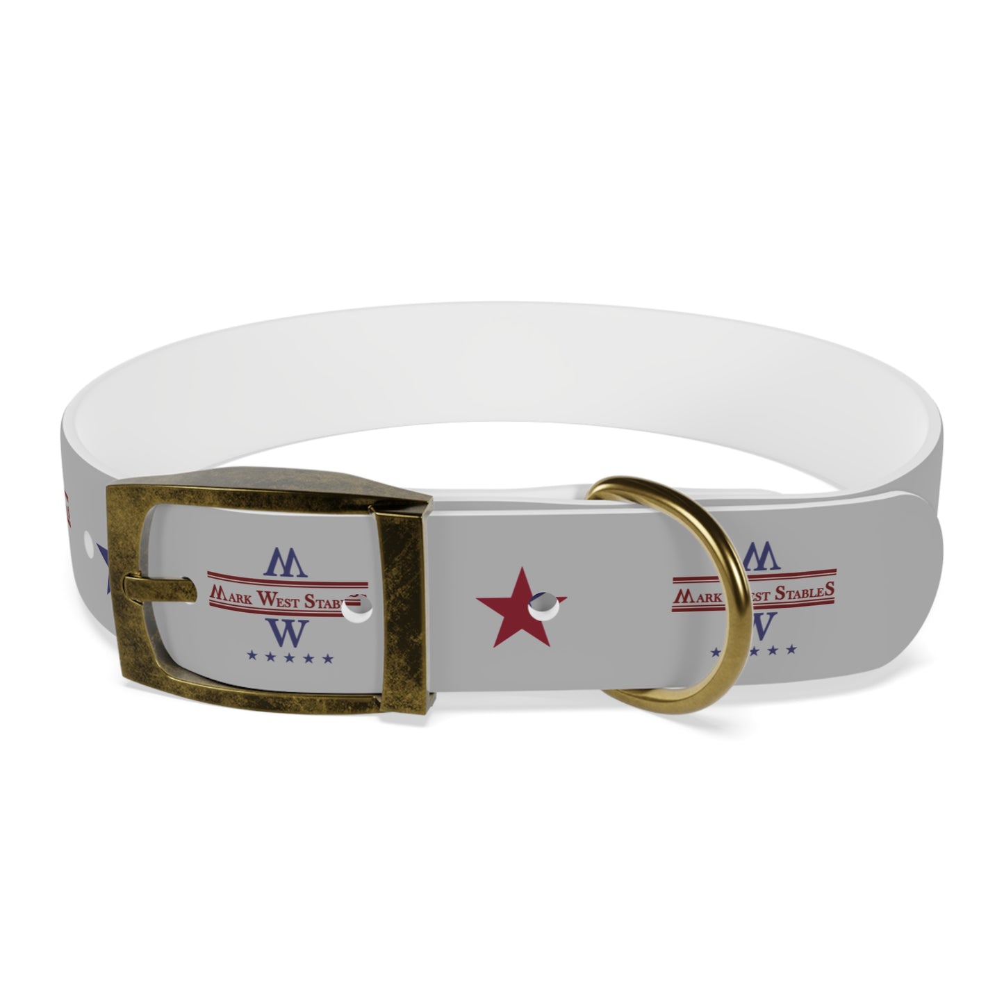 Custom Branded Dog Collar — Mark West Stables Logo Design