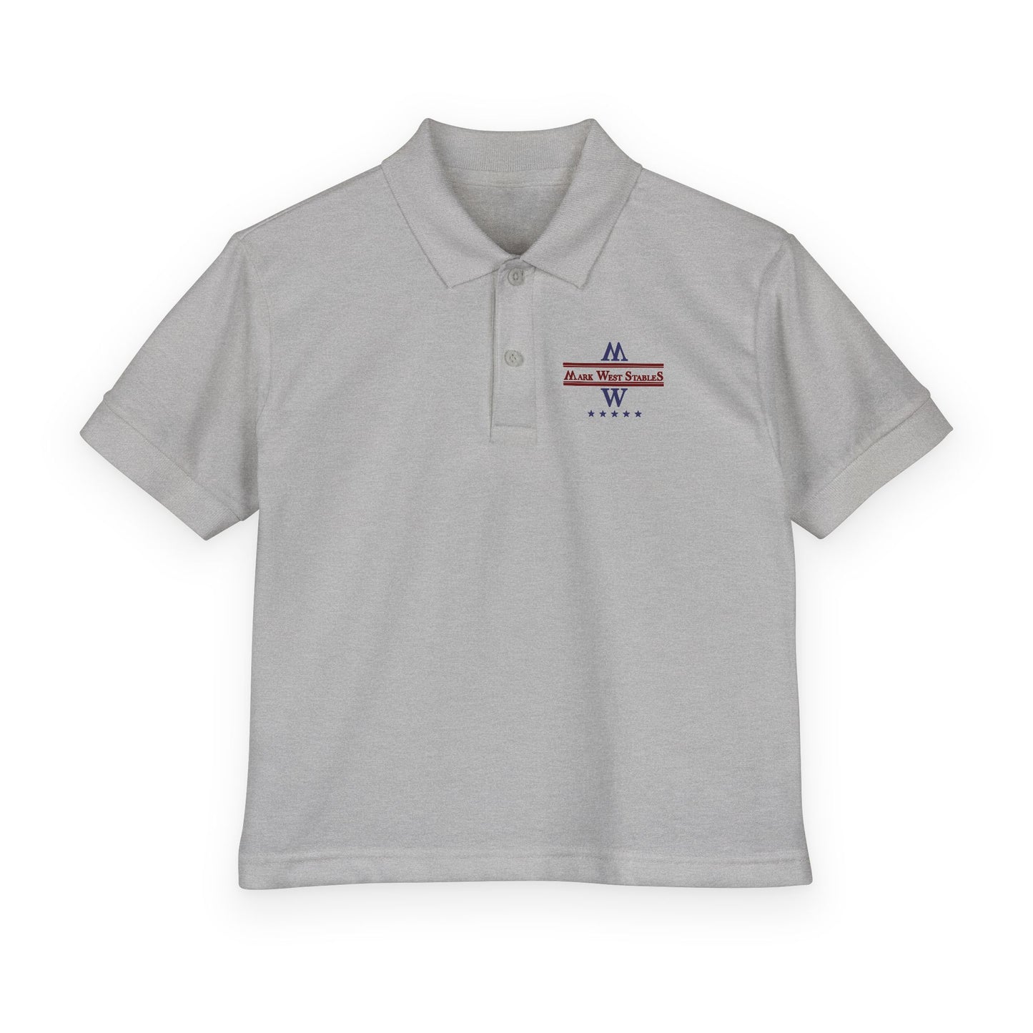 Youth Polo Shirt - Mark West Stables Logo Embroidered Polo for Young Equestrians