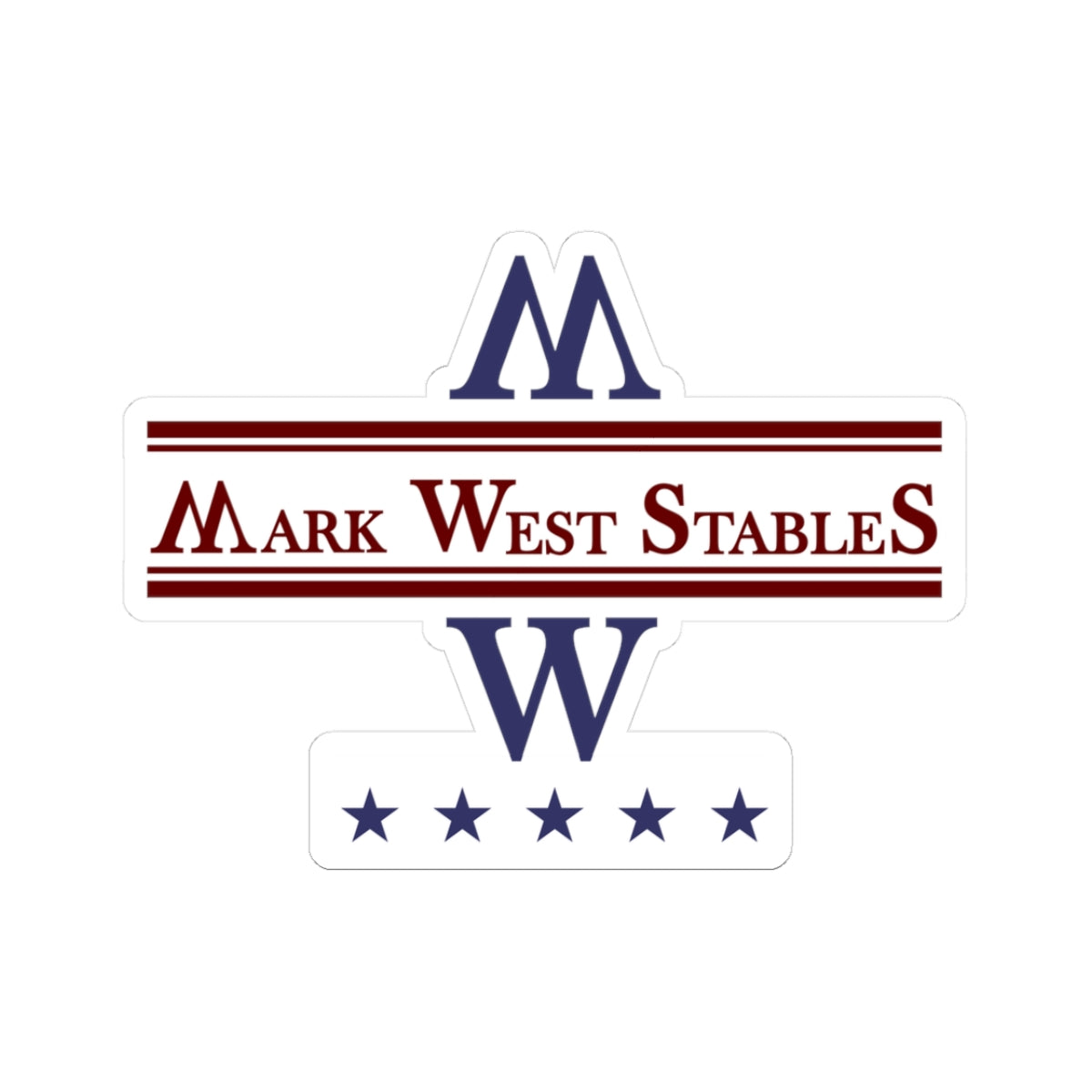 Mark West Stables Logo Sticker 3"x3"