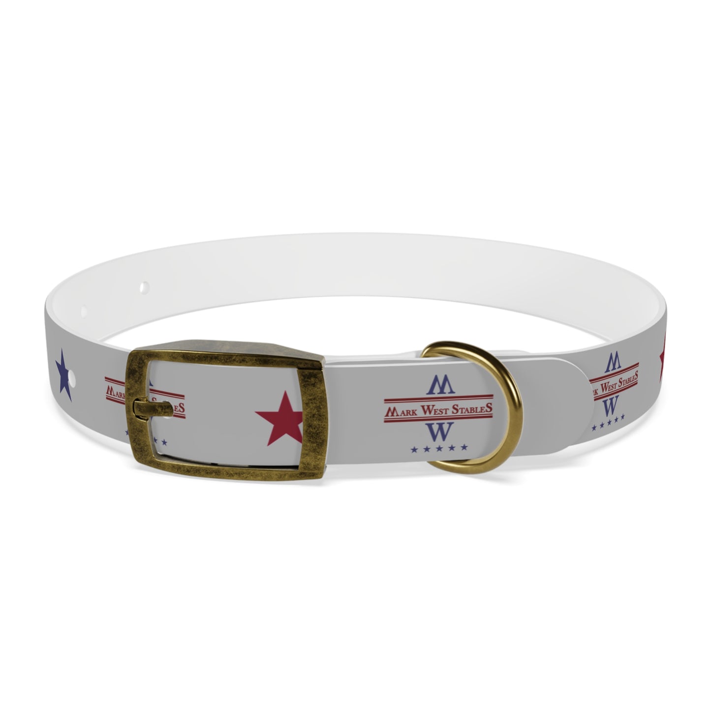 Custom Branded Dog Collar — Mark West Stables Logo Design