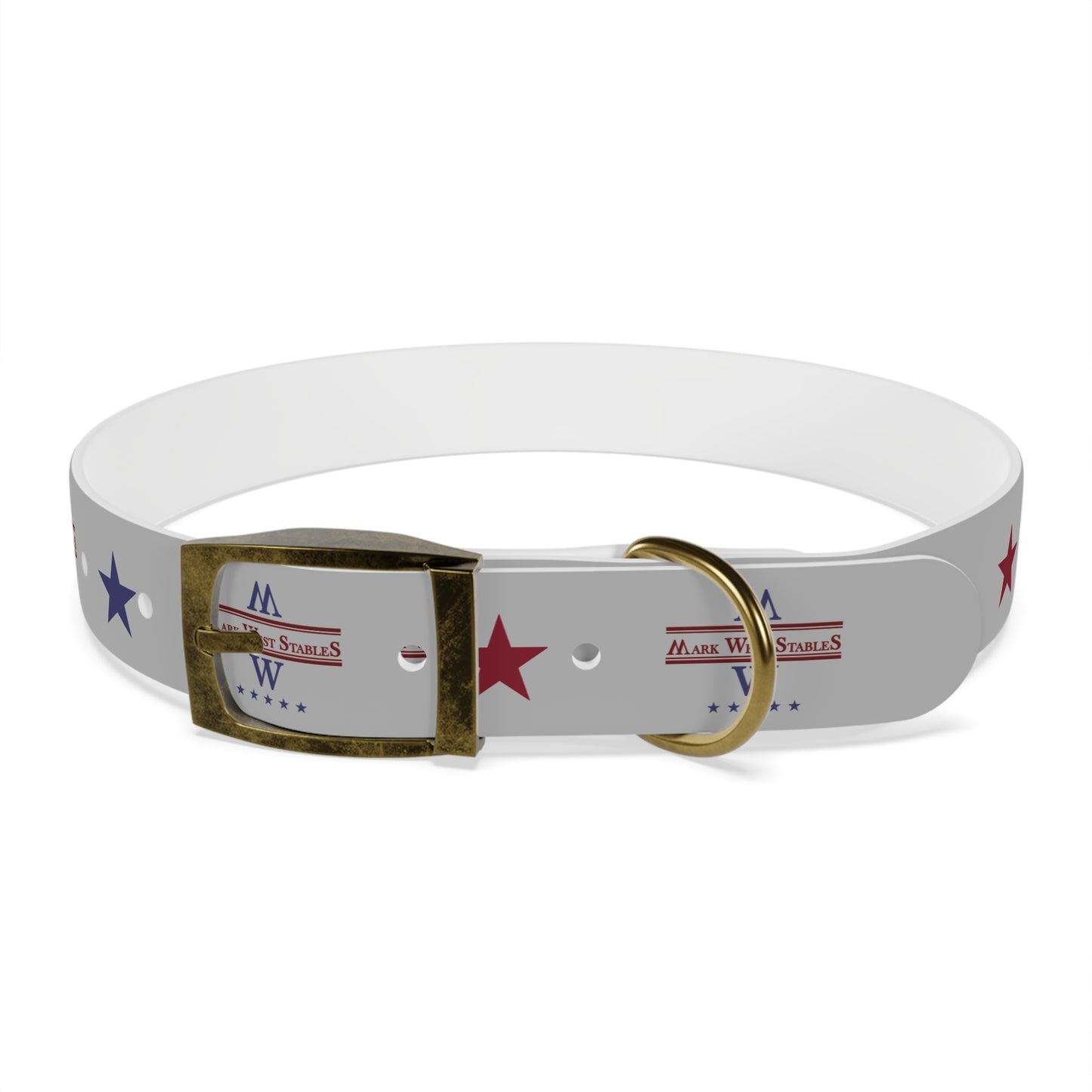 Custom Branded Dog Collar — Mark West Stables Logo Design