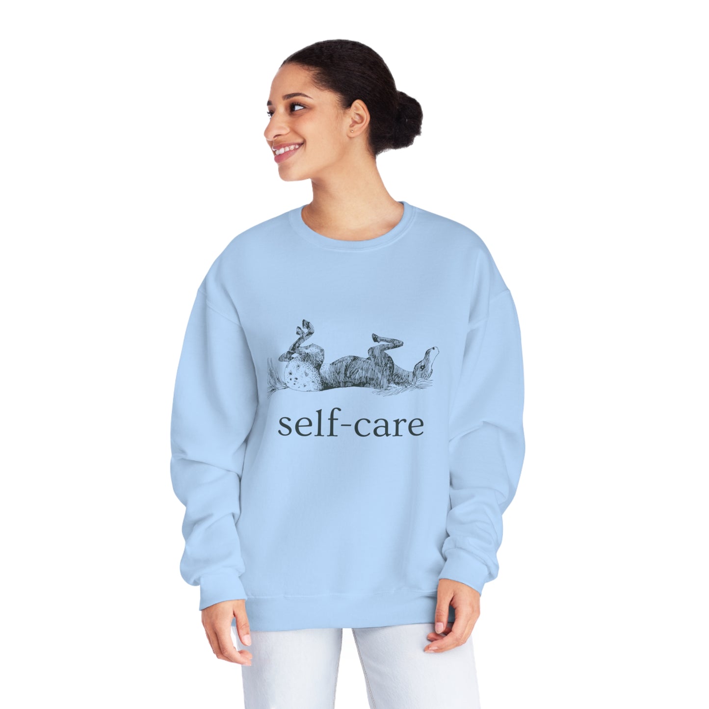 Equestrian Self-Care Crewneck Sweatshirt - Blue