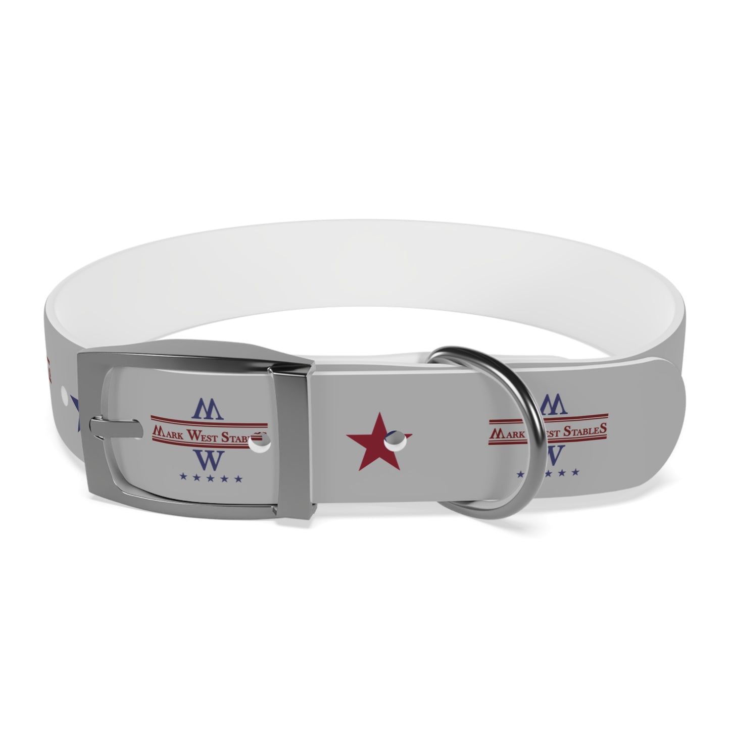 Custom Branded Dog Collar — Mark West Stables Logo Design
