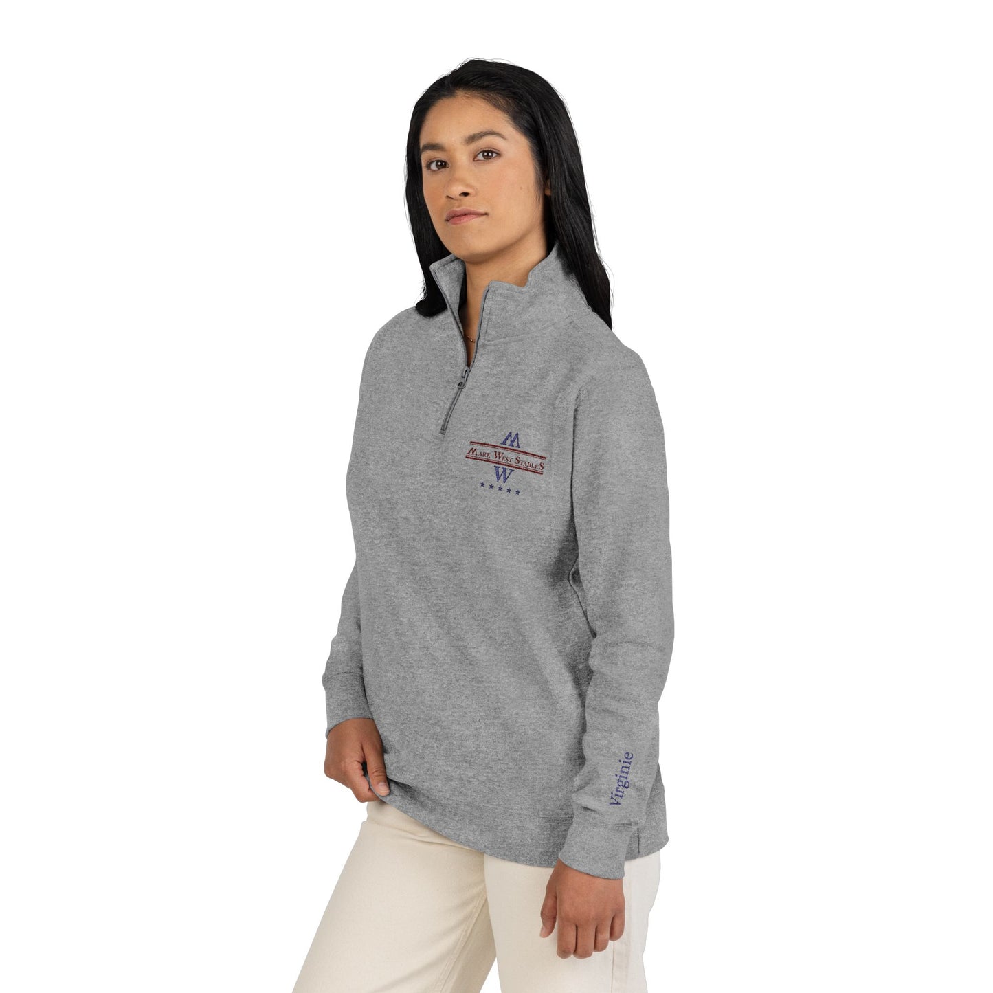 Unisex Equestrian Embroidered Fleece Pullover Personalizeable